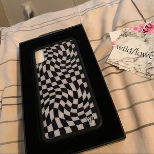 New Checker Swirl Wildflower iPhone XS Max Case